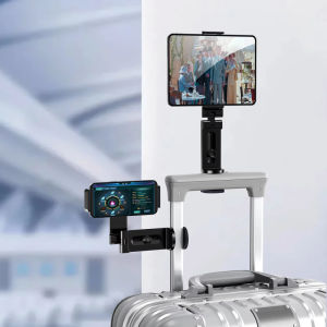 Oatsbasf Foldable Tablet Holder for Airplane Travel HandFree Tablet Mount for Desk 360° Rotatable Stand for Plane Tray Table