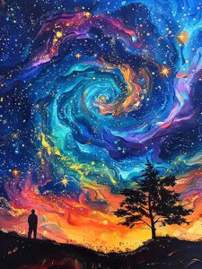BILIBILI | Jigsaw Puzzle Serene Vibrant Calming Beautiful Starry Sky Night Landscape Art For Adults Relaxation And Family Fun Gift
