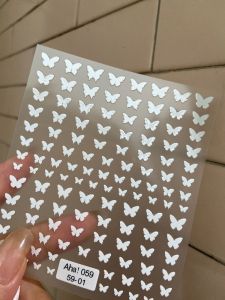 New Butterfly Nail Art Stickers Self Adhesive Metal Silver Color Fairy Atmosphere Nail Decorations Easy to Apply Home Kit