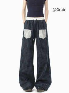 Grace Rub | Retro Casual Patchwork Plaid Pants