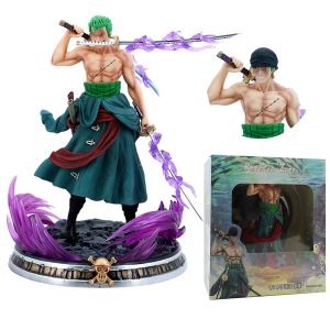 Bandai | New One Piece Anime Figure Bath Blood Roronoa Zoro PVC 21cm Action Figure Collection Exquisite Model Birthday Gifts Figurine