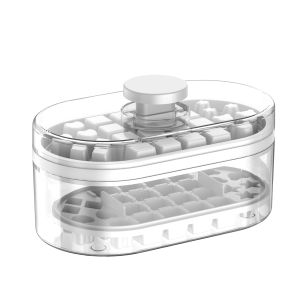 JNL Elevate Refreshment with a Dual-Layer Ice Cube Tray Set Featuring Cute Patterns and Storage Box with Lid SH009