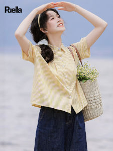 puella | Sweet Yellow Checkered Polo Shirt for Women