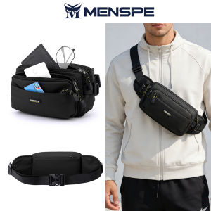 MENSPE Men Bag Nylon Chest Pack Beltbag For Men Multi-layer Chest Bag Crossbody Pack Zipper Waist Sports Bag Waterproof Bag Street Shoulder Bag Messenger Bag Travel Bag for Work or Business