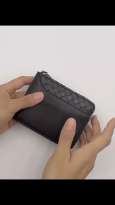 Dompet pendek lelaki dengan dompet zip cetakan huruf gaya Eropah dan Amerika jahitan slot berbilang kad dompet syiling PU