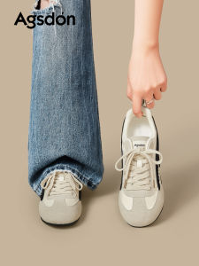 Agsdon | Ballet Style Breathable White Flat Sneakers