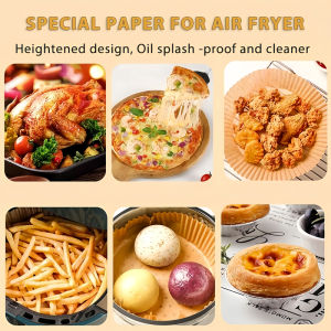 MEET FUTURE 50/100Pcs Air Fryer Paper Disposable Non-Stick Airfryer Baking Papers Round Air-Fryer Paper Liners Paper Kitchen Accessories