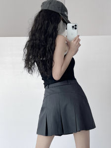 สไตล์โรงเรียนมัธยมญี่ปุ่นย้อนยุค ผู้หญิง ชุดสูท กระโปรง ตารางหมากรุกป้องกันแสง กระโปรงสั้น หวาน สไตล์วิทยาลัยสูง เอว กระโปรงทรงเอ