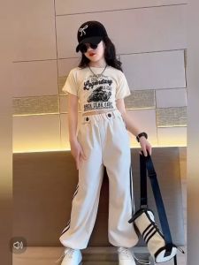 JS256 setelan crop kulot list garis anak perempuan remaja / setelan baju anak tanggung