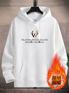 Heavyweight Pure Cotton Fleece Hoodie Mens Youth Fashion Trend Thickened Winter Overhead Hat Sweatshirt Jacket for Students