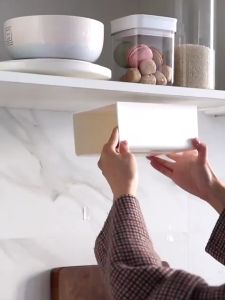 Hộp Đựng Khăn Giấy Dán Tường Hình Chữ Nhật Treo Tường Đa Năng xinh xắn gọn tiện