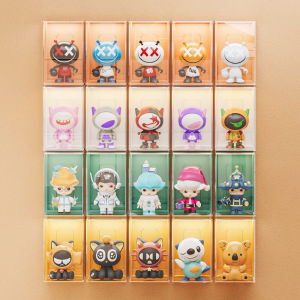 Wall-Mounted Display Stand for Blind Boxes Suitable for Pop Mart Figurines Transparent Dustproof Cabinet Toy Storage Organizer