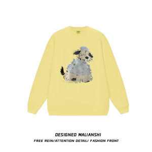 Pure Cotton Oversize Hoodie Womens round Neck Long Sleeve Winter Design Sense Niche Brand Sweatshirt Comfortable Fit Streetwear