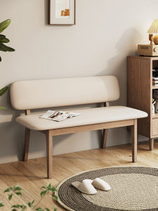 Nordic Style Solid Wood Bench Backless Dining Chair Home Use Small Apartment Long Strip Backless Bench Soft Padded Designer Furniture Bedside Shoe Changing Bench