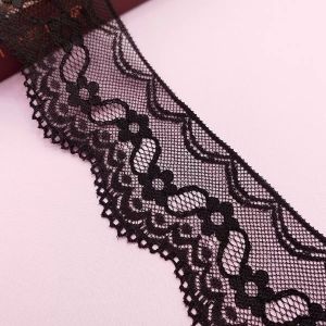 2.36 Inches Lace Trim Sewing Crafts, Black Floral Embroidered Lace Ribbon, 20/15/10/5 Yards DIY Dress Decoration