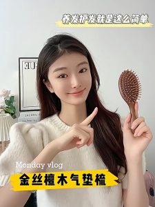Quivlox Sandalwood Air Cushion Comb Massage Airbag Comb Hairdressing Salon Comb Brush Head Blood Circulation