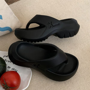 EVA Material Heightening Sandals Womens Korean Style Summer Outdoor Beach Shoes Buckle Foot Slippers Flat Bottom Pure Color