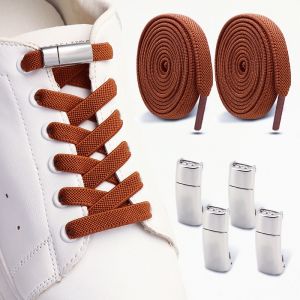 2Pairs No Tie Shoelace - Magnetic Buckle Tieless Lazy Laces - Lock Quick Release Clasp Fits Casual Shoes Sneakers Boots Canvas