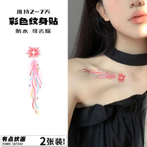 Waterproof Butterfly Firework Tattoo Stickers for Women Long-lasting Body Art Decals Clavicle New 2024 Painted Butterfly Stickers
