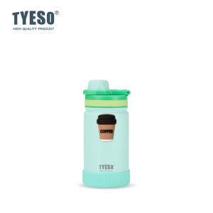 TYESO | TYESO 420ML Outdoor Sports Kettle Portable Water Cup with Non-slip Silicone Cover and Coffee Sticker Lightweight Drink Bottle