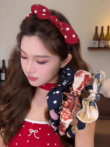 Sweet Color Collision Rabbit Ear Braided Hairband Womens Summer High Hairline Face Washing Hairband Fashionable Hair Clip