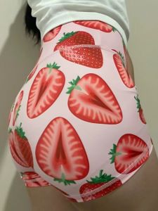 High-Waist Fruit Print Peach Booty Gym Leggings for Women Quick-Dry Nylon Sports Shorts Super Elastic Legging for Fitness and Running