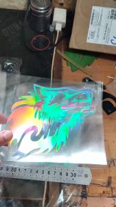 Miếng dán phản quang hình Đầu Sói đầy màu sắc cá tính trang trí Laptop cửa kính ô tô xe máy