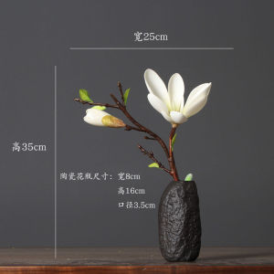 New Chinese Style Magnolia Artificial Flower Ceramic Vase Set Living Room Dining Table Decorative Flower Ornaments Tabletop Arrangement