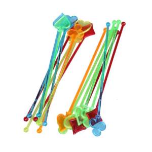 50pcs/Set Plastic Cocktail Drink Stirrer Swizzle Stick Mixed-color