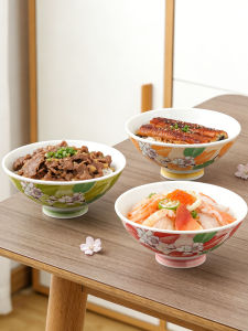 Mino Yaki | Females Only Light Food Cherry Blossom Underglaze Colored Ceramic Bowl