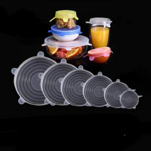 6Pcs Silicone Stretch Lids Food Bowl Covers Reusable Food Saving Covers Retractable Multifunctional Fresh-keeping Lid