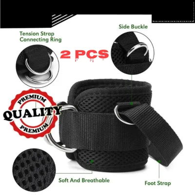 Ankle Strap Fitness Gym Adjustable D-Ring Pull Premium Strap Kaki Ankle Support