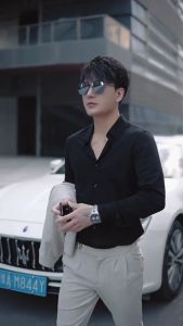 Áo sơ mi dài tay nam vải lụa thái mềm mại kiểu dáng đẹp phong cách hàn quốc giá rẻ chất lượng