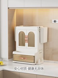 ชั้นวางของอเนกประสงค์ อุปกรณ์ในห้องครัว ตู้เก็บของ(มีฝาปิด) ชั้นวางเครื่องปรุง สำหรับเก็บเครื่องปรุง ชั้นวางของในครัว เคาเตอร์ครัว