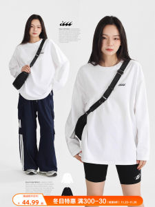 DESSUU Basic Style Long Sleeve Pure Cotton Loose Fit round Neck T-Shirt Womens New 2025 Streetwear Casual Spring Top