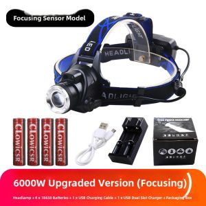 LED Headlamp High Brightness Rechargeable Zoomable Long Range 3000 Lumens Headwear Fishing Night Fishing Mining Lamp
