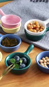 JeDa ถ้วยเล็ก ถ้วยน้ำจิ้ม เซรามิกส์ น่ารัก จานปรุงรสเซรามิก เครื่องปรุงรสด้ามเดียว จานปรุงรส 9.96.22.8cm Sauce cup