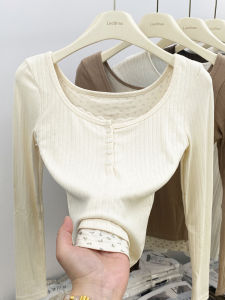 LUOSHAO | Early Spring Autumn Slim Short Sleeve Design Sensitivity Underwear Top