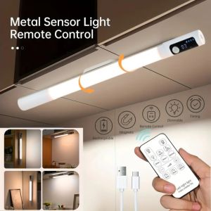 Cabinet Lights Rechargeable Battery Display Light Bar Motion Sensor Closet Lamp Desk Lamp Night Light 3Color Adjustable Lighting