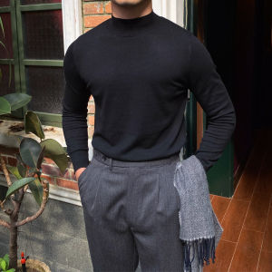 Slim Fit Wool Stand-up Collar Vintage Casual Sweater