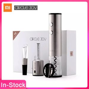 Xiaomi วงกลม Mijia ความสุข4 In 1ขวดไฟฟ้าชุดที่เปิดฝาเหล้าไวน์แดงจุกขวดไวน์แดง
