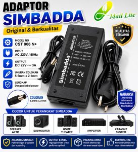 Adaptor Speaker CST 906N+ 22V -- 3A Lengkap dengan kabel power