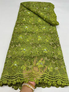 Hot sell African Guipure Cord Lace Fabric For Sewing Women Dress Nigerian Style Water Soluble Lace For Ladys Clothes