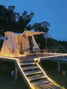 (Full year warranty) New solar light strip camping atmosphere LED light strip without voltage drop light strip super bright warm light courtyard railing line light