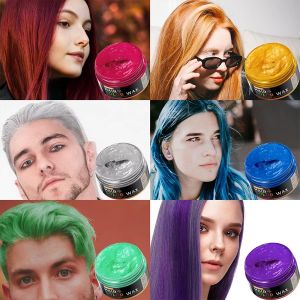 GOIPLE Hair Color Wax Men Women Fashion One-Time Temporary Styling Dye Cream Easy To Wash Hairs，Beard，Eyebrow Colored Hair Clay