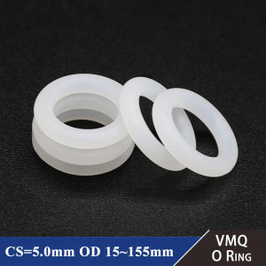 10Pcs White Food Grade Silicone O Ring Gasket CS 5mm OD 16 - 140mm Waterproof Washer Round O Shape VMQ O Rings Silicone Ring