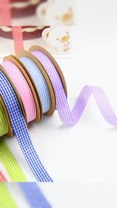 AW ริบบิ้นผ้าลายสก็อต ยาว 50 หลา ใช้สำหรับทำโบว์ ผูกของขวัญ งาน Diy ต่างๆ 1 ม้วน Decorative ribbon