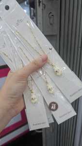 Kalung Wanita Liontin Labubu Titanium Gold Cxb071124