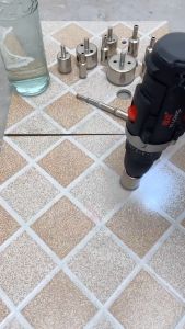 Mata Bor Kaca 16pcs Set Keramik Granit Marmer Diamond Hole Core Bit Saw Batu DK650