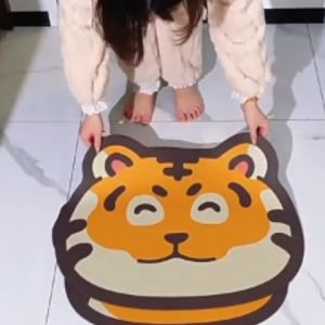 45*53cmเสื่อประตูรูปสัตว์น่ารัก เสื่อประตูหน้าในร่มและกลางแจ้ง พรมกันลื่น พรมปูพื้นดูดซับ